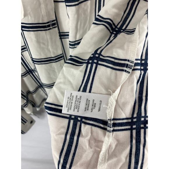 en creme plaid button down shirt size medium - Picture 3 of 5